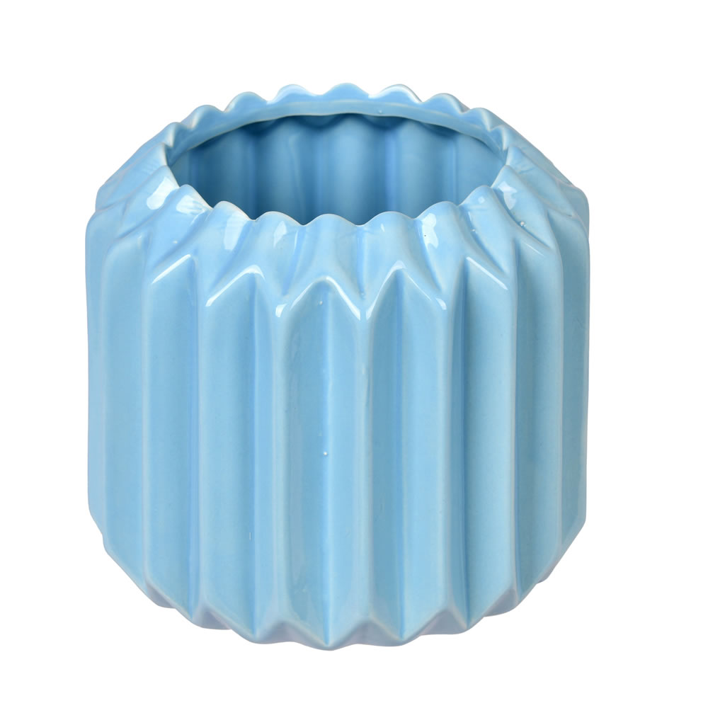 FQ198505 5.25 in. Powder Ceramic Pot, Blue