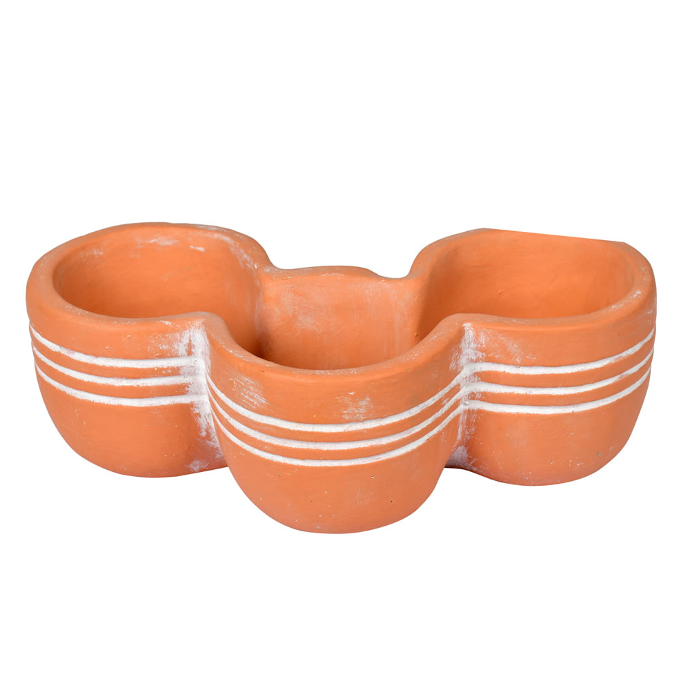 FQ191603 3.5 in. Terracotta Triple Pot, Brown