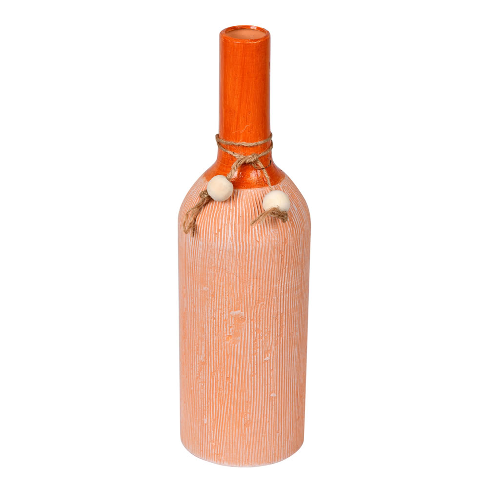 FQ191813 13.25 in. Twine Terracotta Bottle, Brown