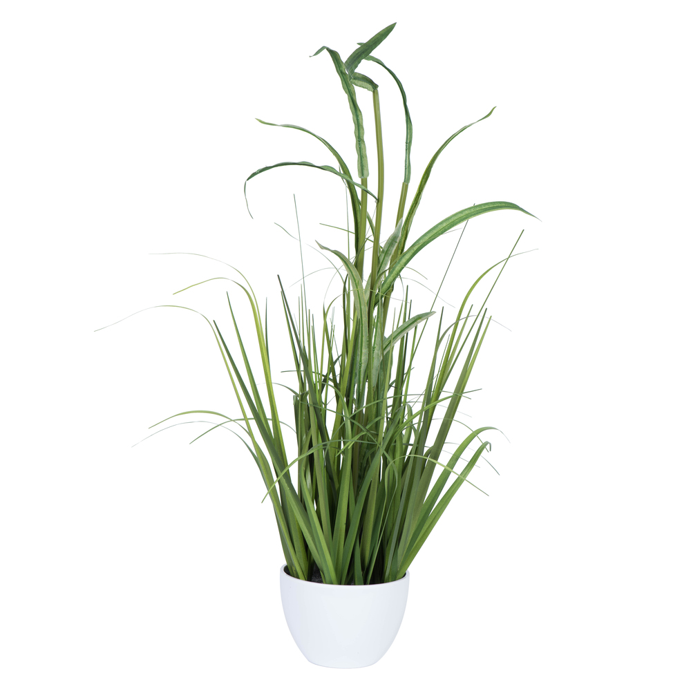 FV190532 32 in. Artificial Potted Bamboo & Grass, Green
