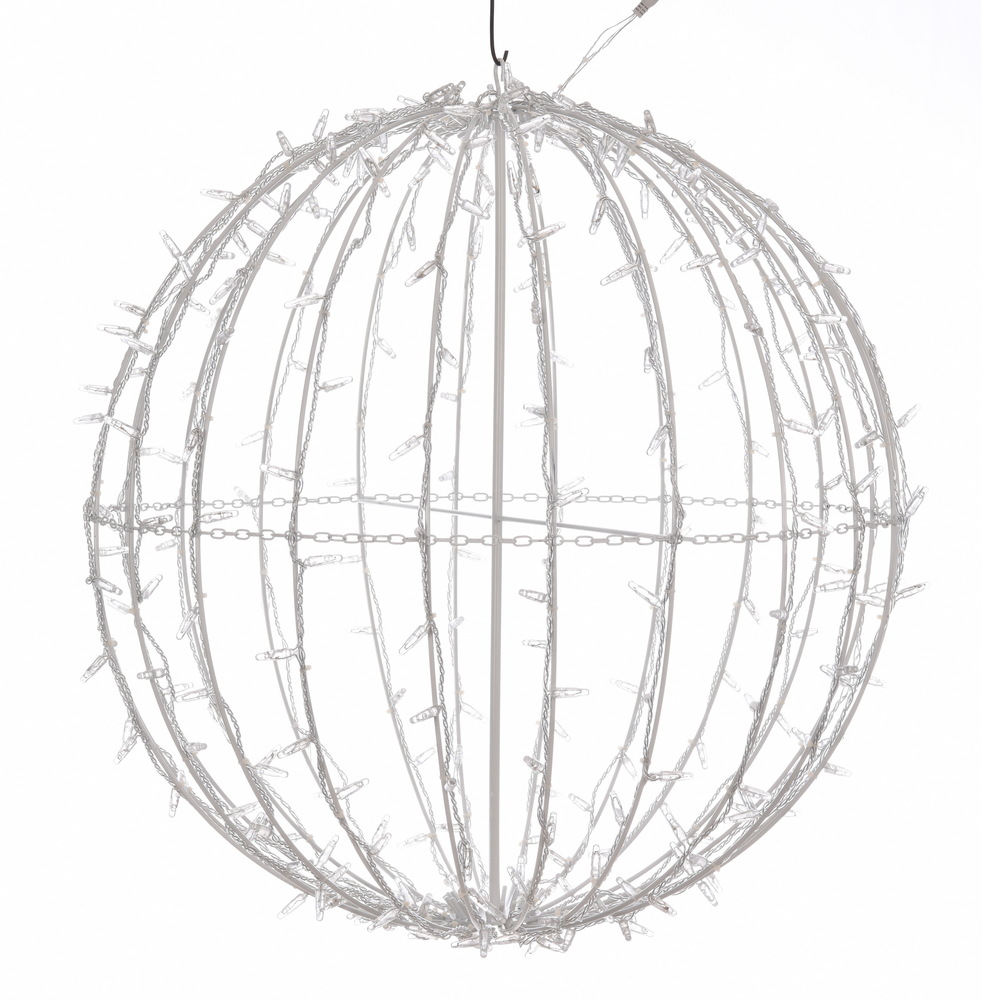 X30LED31T 324 Light x 30 in. Fold Flat LED Twinkle Jumbo Hanging Sphere, Red, Pure White & Blue