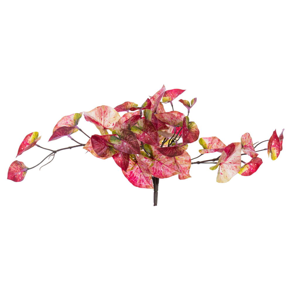 FR231203 15 in. Artificial Hanging Variegated Vine Leaves, Red - 2 Per Bag