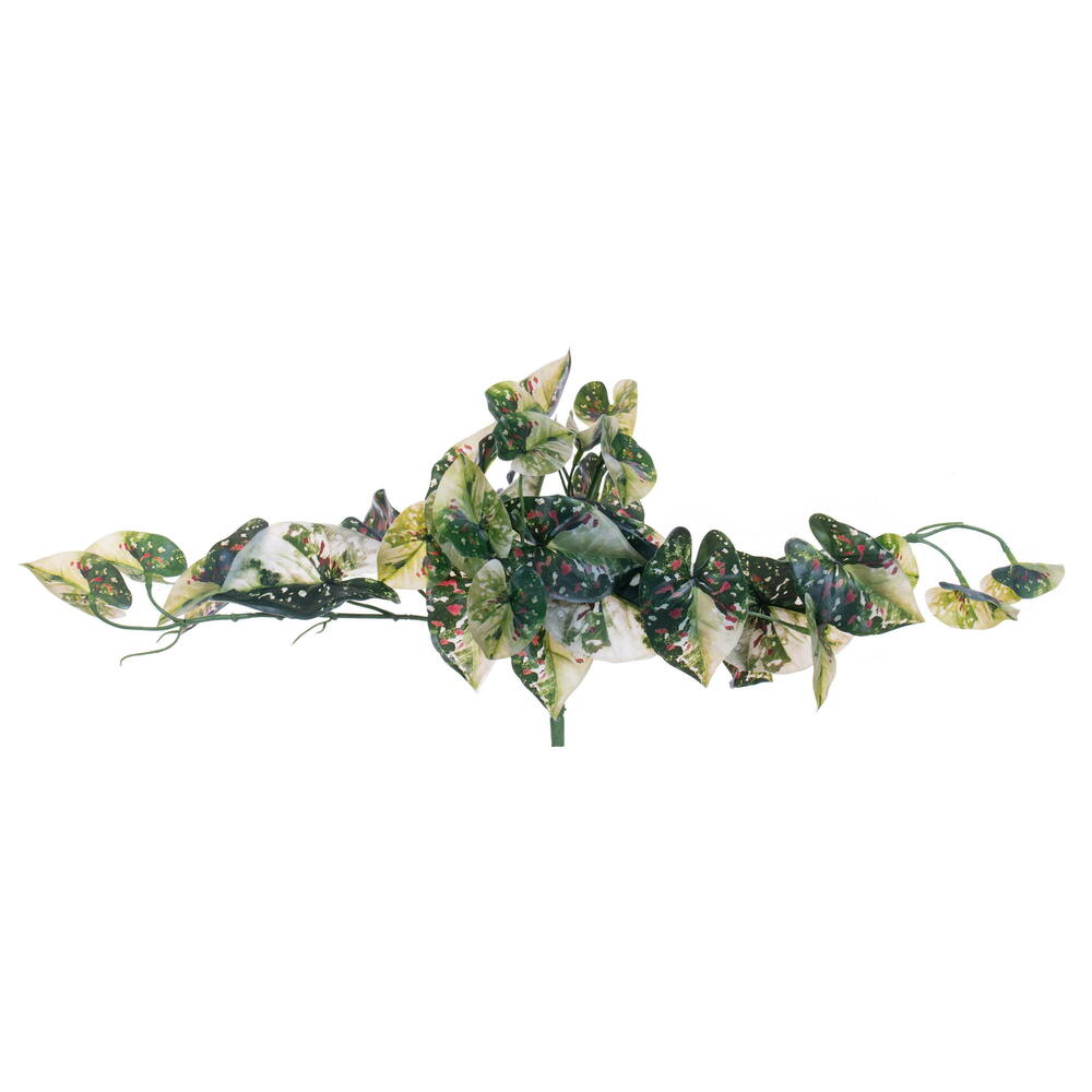 FR231204 15 in. Artificial Hanging Variegated Vine Leaves, Green - 2 Per Bag