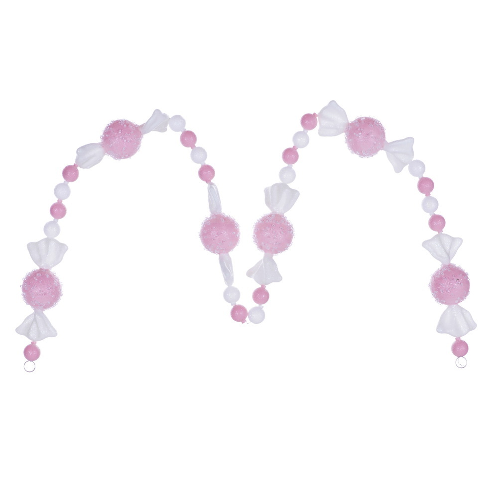 MC254679 6 ft. Pink Icy Sugar Candy Garland