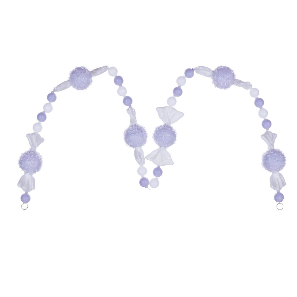 MC254686 6 ft. Lavender Icy Sugar Candy Garland
