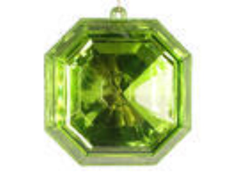 MT232873 6 in. Square Jewel Glit Ornament, Citron - 2 per Bag
