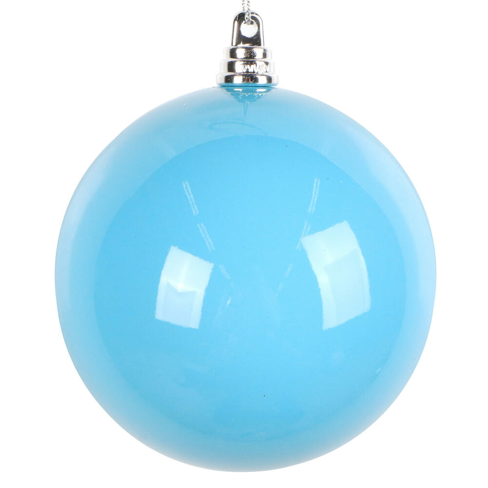 MT250452W 4 in. Light Blue Enamel Ball Ornament - 6 per Bag