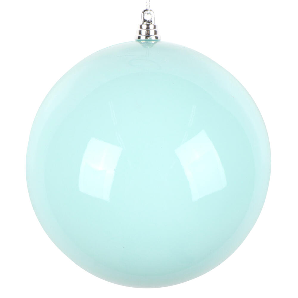 MT250627W 6 in. Aqua Enamel Ball Ornament - 4 per Bag