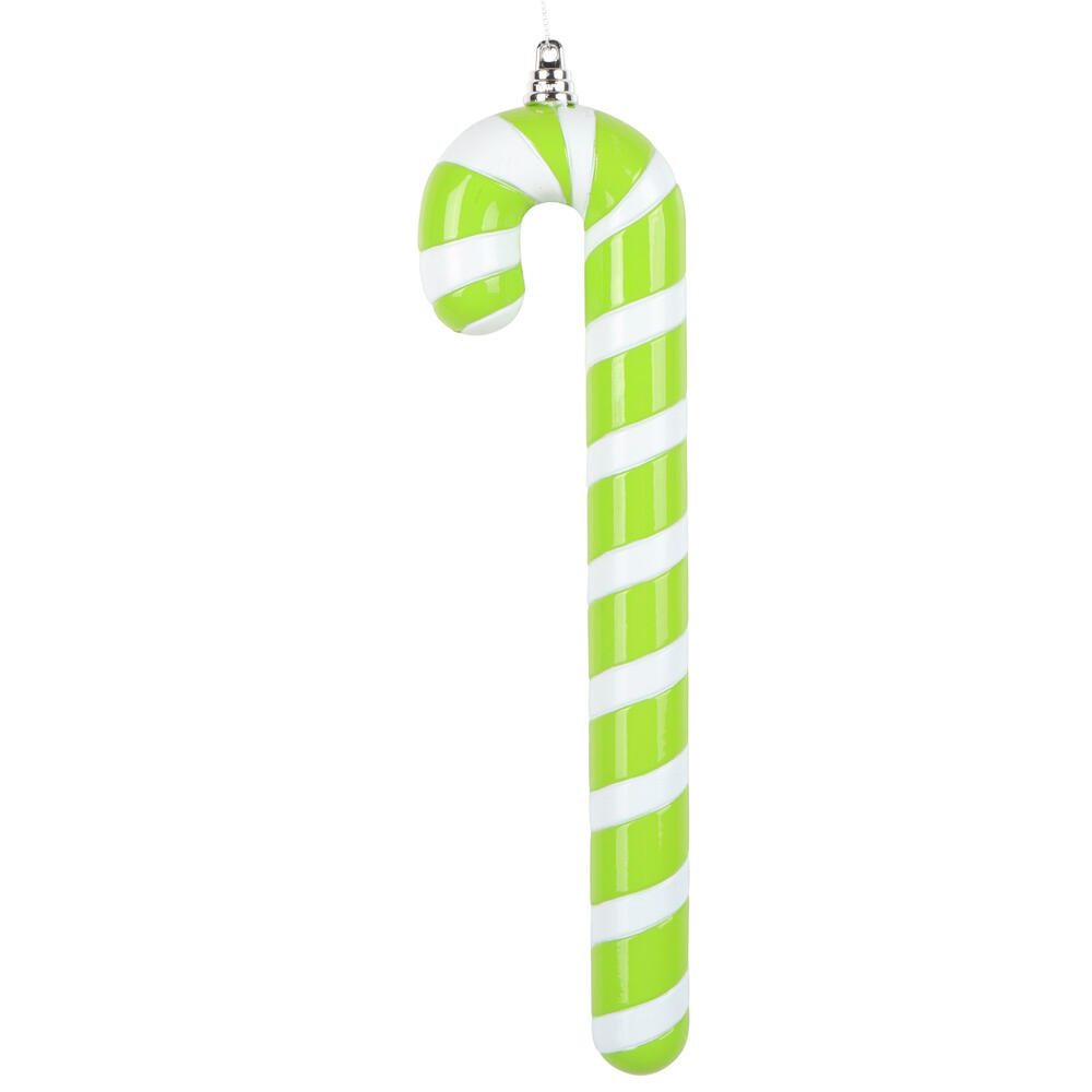 MT251673W 12 in. Lime Enamel Candy Cane Ornament - 2 per Bag
