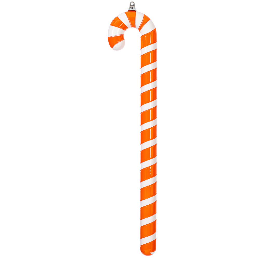 MT252228W 36 in. Orange Enamel Candy Cane Ornament
