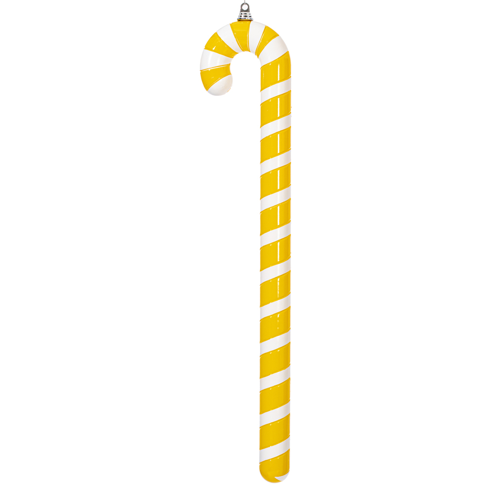 MT252278W 36 in. Yellow Enamel Candy Cane Ornament