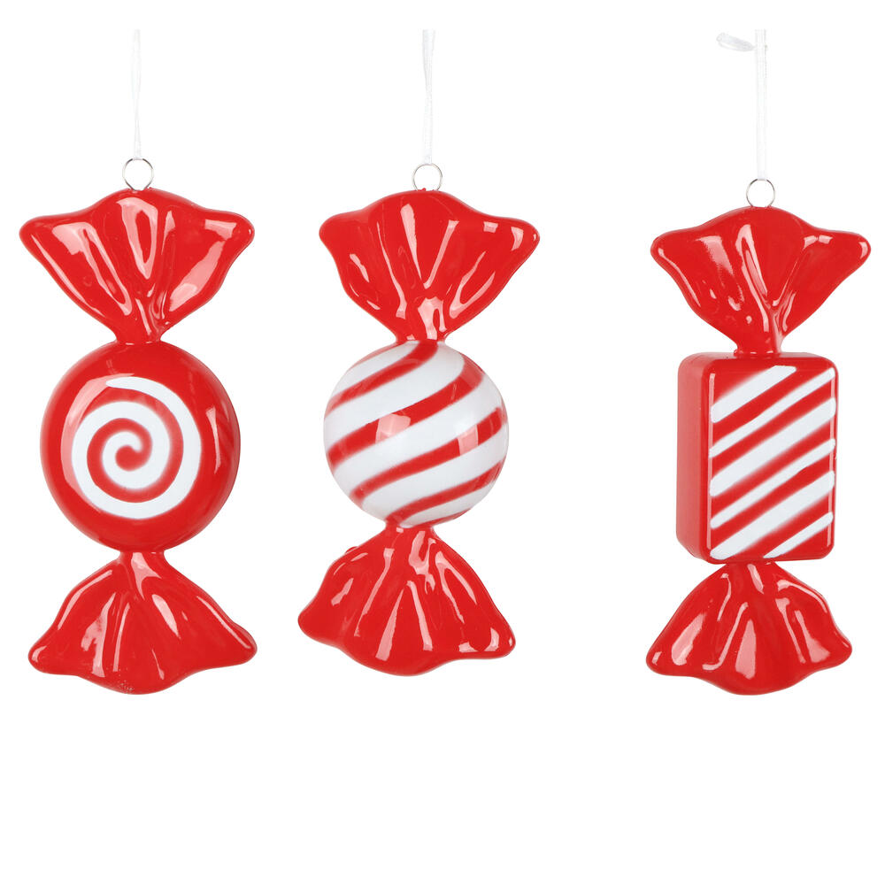 MT252803W 7.5 in. Red Enamel Candy Assortment Ornament - 3 per Bag