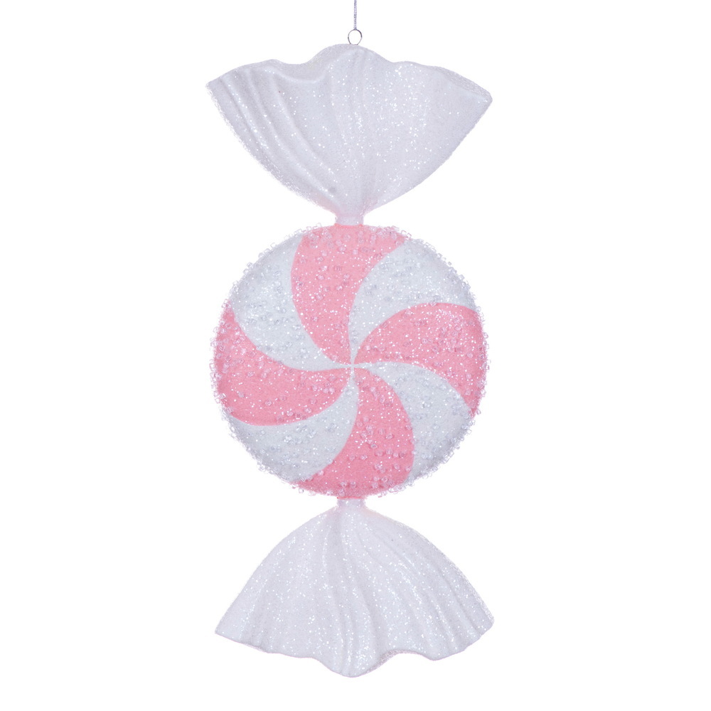 MT255279W 18 in. Pink Icy Sugar Candy Ornament