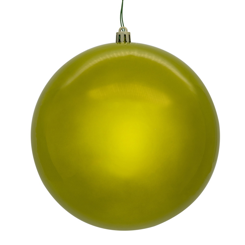 N591273DPVL 4.75 in. Lime Pearl Seamless UV Drilled Ball Ornament - 4 per Pack