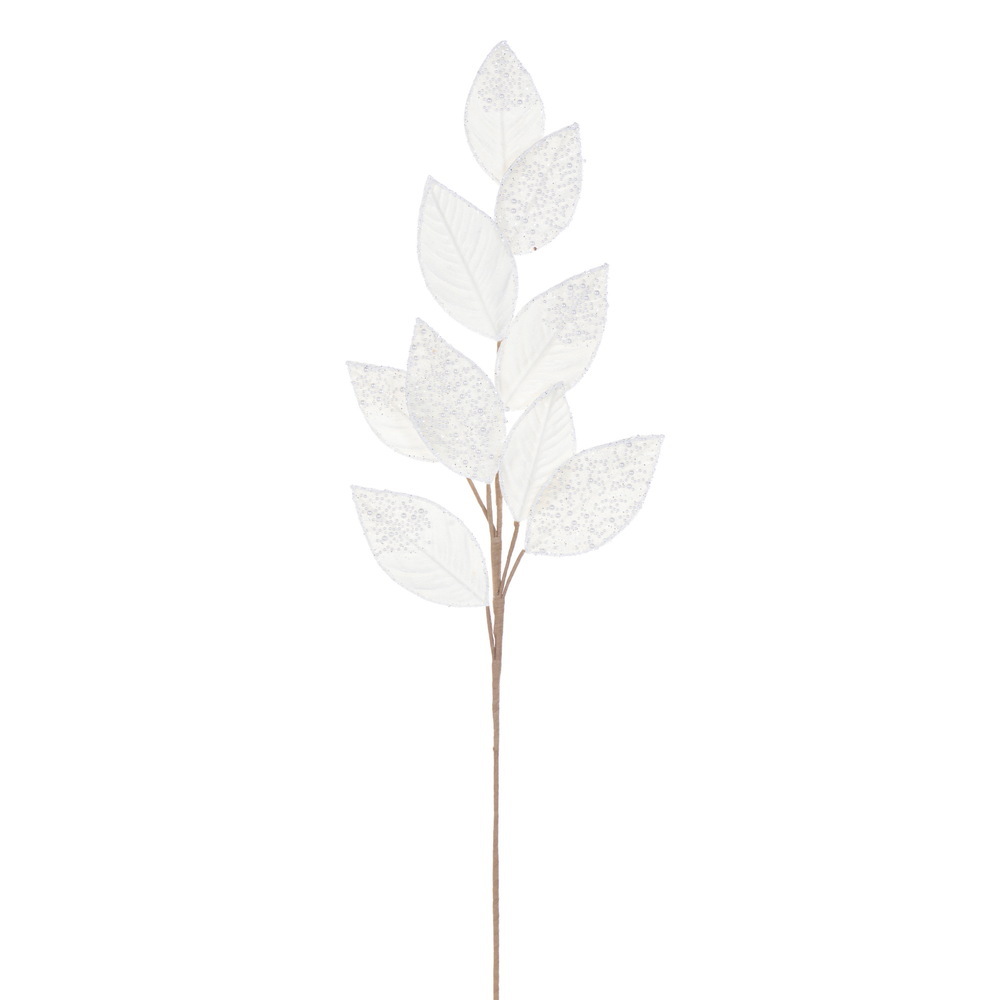 RG253301 32 in. Ivory Velvet Pearl Leaf Spray - 2 per Bag