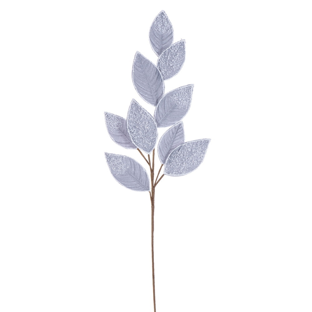 RG253307 32 in. Silver Velvet Pearl Leaf Spray - 2 per Bag