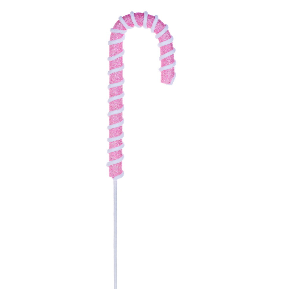 RPQ252179 23.5 in. Pink Candy Cane Stem Spray - 3 per Bag