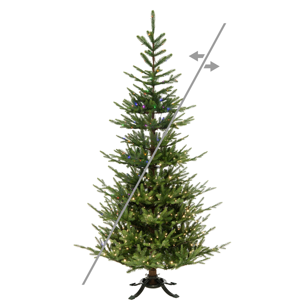 DT250378LEDCC 8 ft. x 58 in. Green Norway Spruce Artificial Pre-Lit Christmas Tree with 750 LED Color Changing - 5 mm