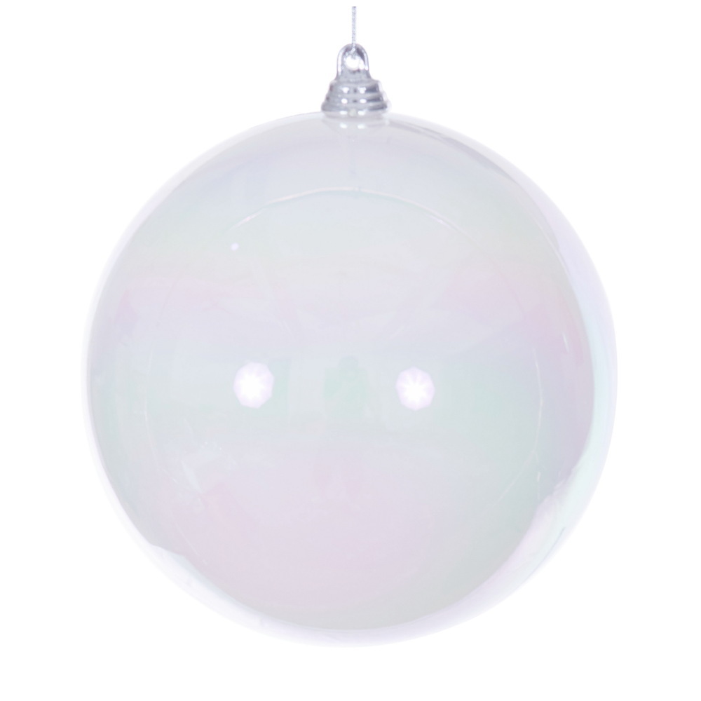 MC250211W 4.75 in. White Iridescent Ball Ornament - 3 per Bag