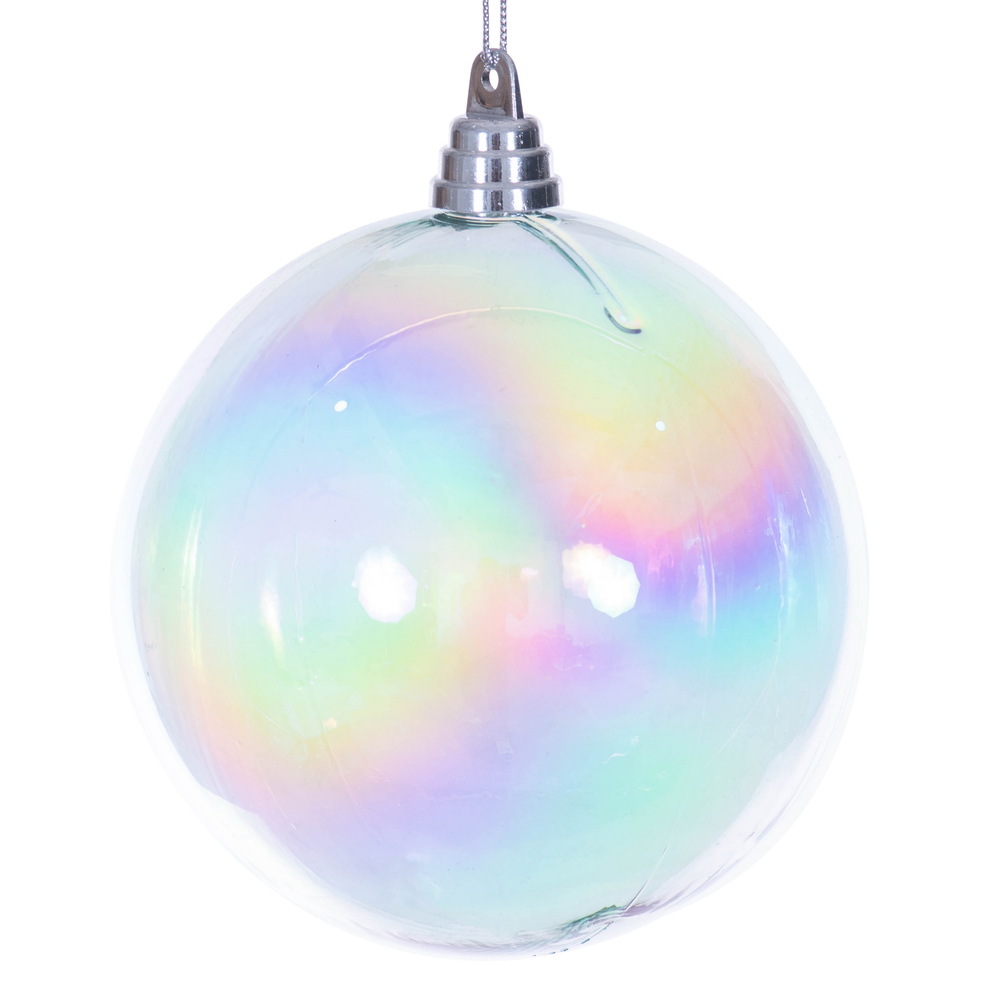 MC250332W 6 in. Baby Blue Iridescent Ball Ornament - 2 per Bag