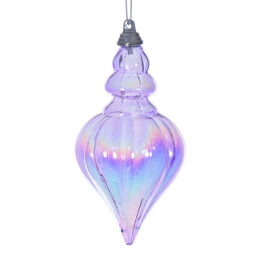 MC251886W 5 in. Lavender Iridescent Drop Ornament - 3 per Bag