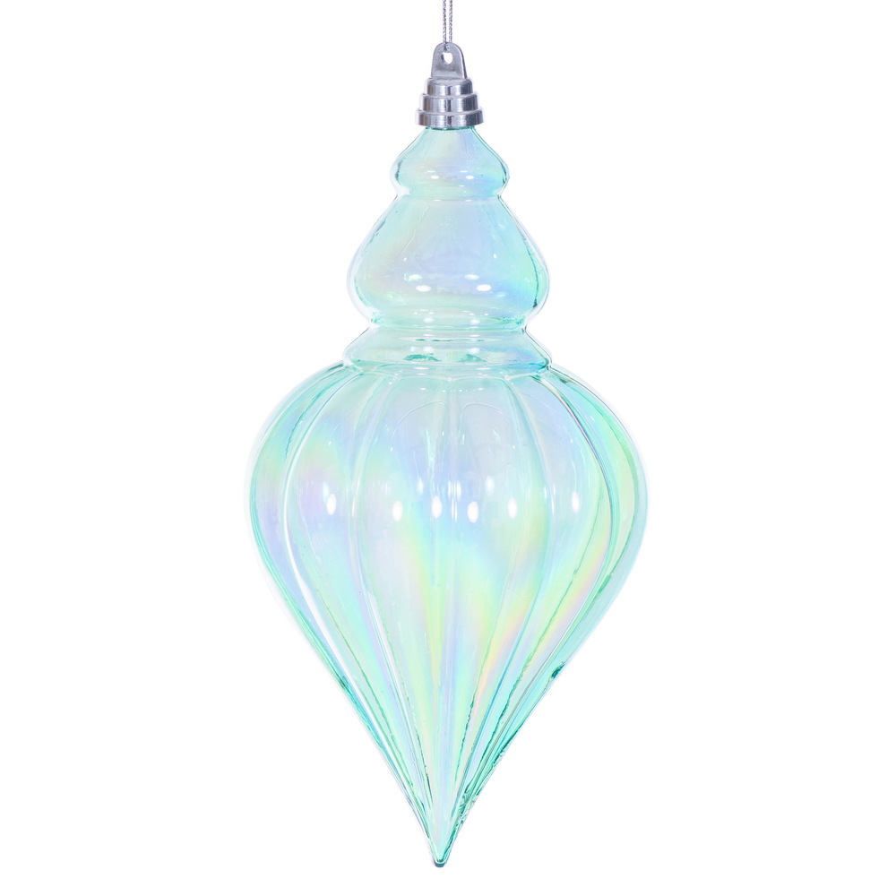 MC251942W 12 in. Teal Iridescent Drop Ornament