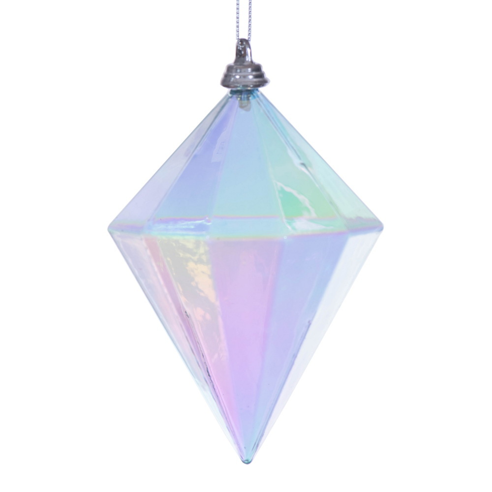 MC252132W 5 in. Baby Blue Iridescent Diamond Ornament - 3 per Bag