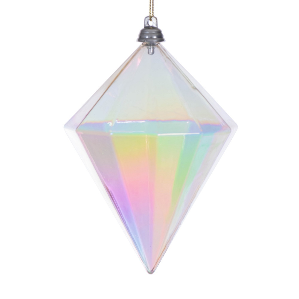 MC252138W 5 in. Champagne Iridescent Diamond Ornament - 3 per Bag