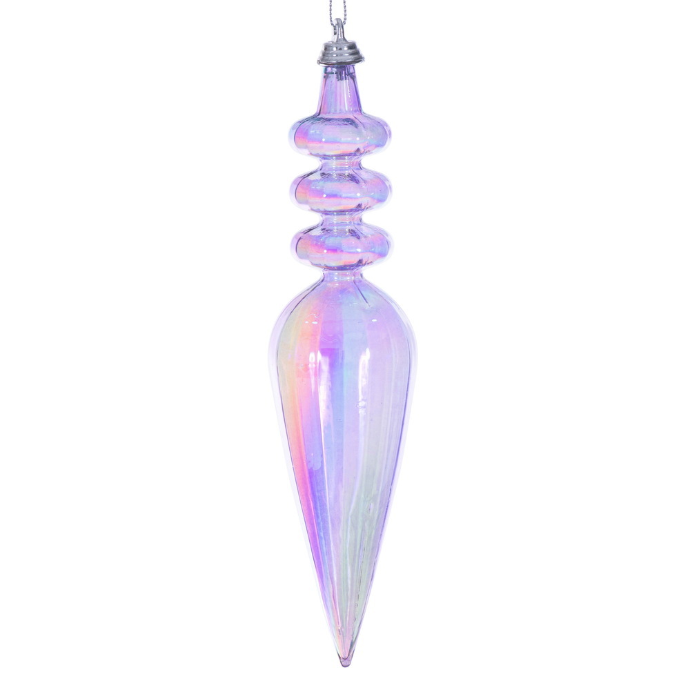 MC252586W 8.5 in. Lavender Iridescent Finial Ornament - 2 per Bag