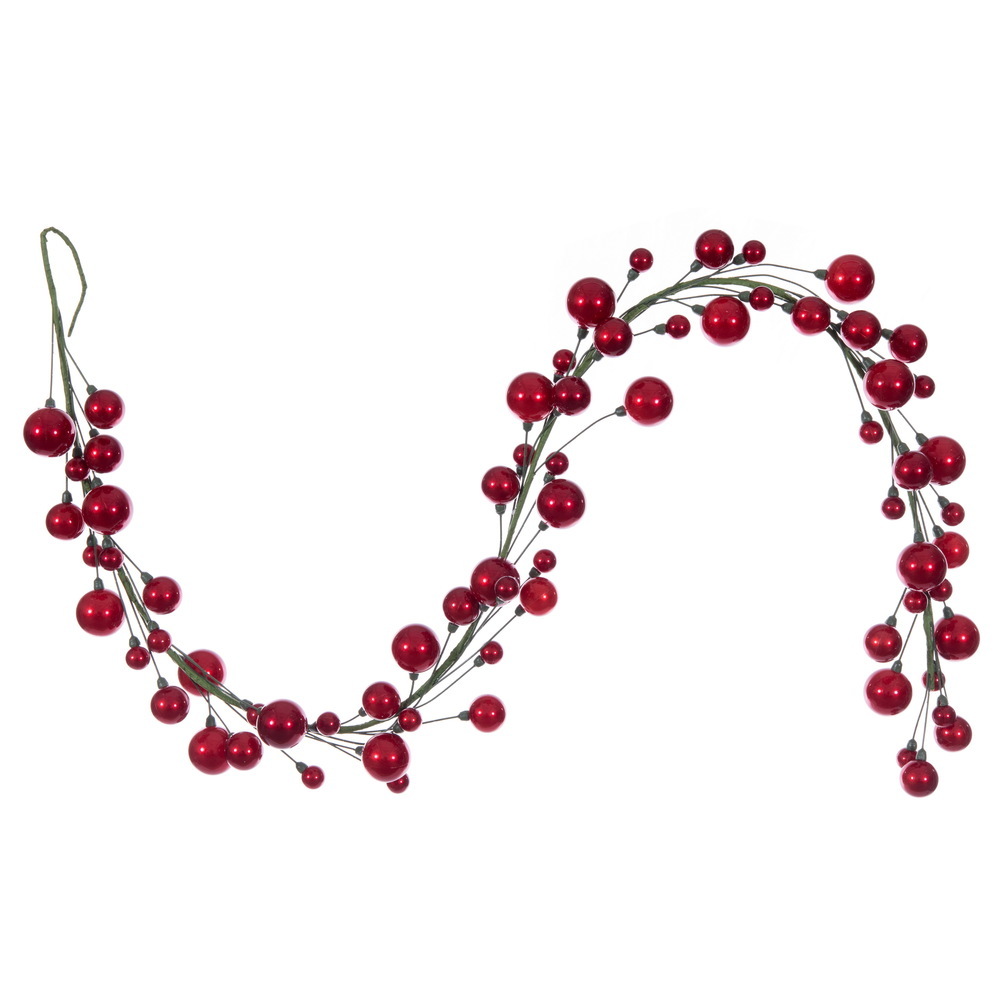 N252103 6 ft. Red Candy Ball Branch Garland - 1-2 in.
