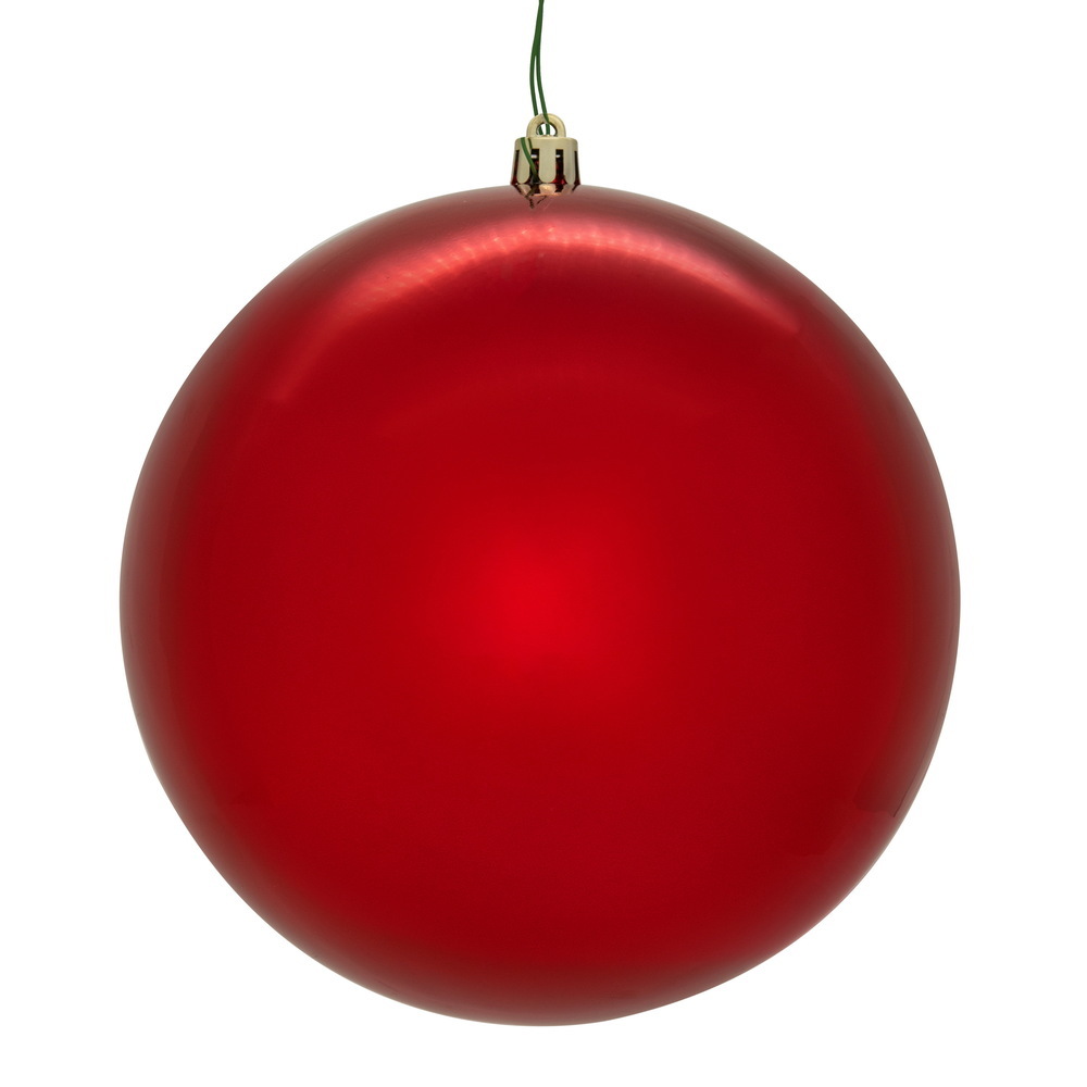 N591203DSVL 4.75 in. Red Shiny Seamless UV Drilled Ornament - 4 per Box