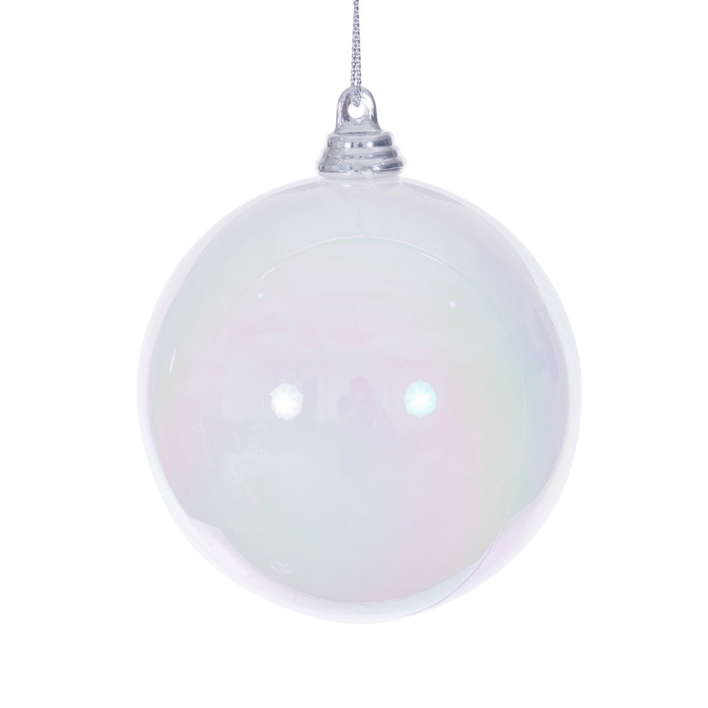 MC250011W 3 in. White Iridescent Ball Ornament - 6 per Pack