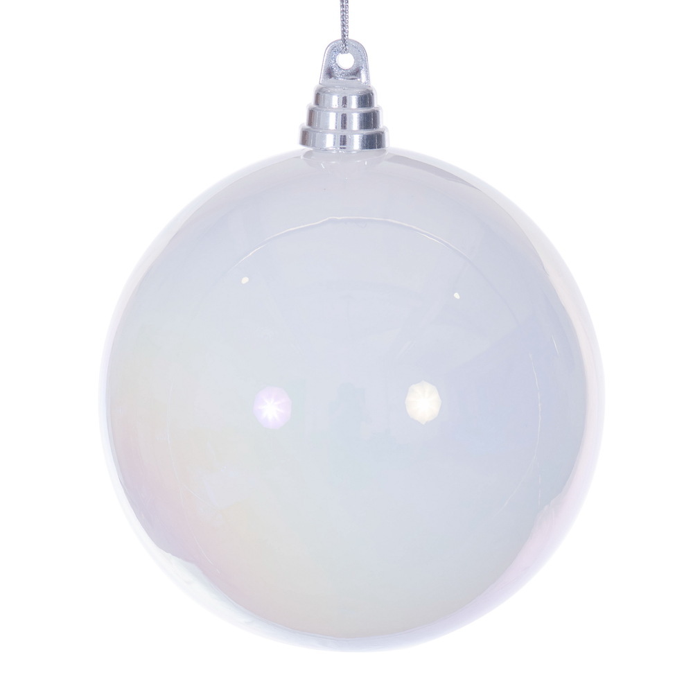MC250311W 6 in. White Iridescent Ball Ornament - 2 per Bag