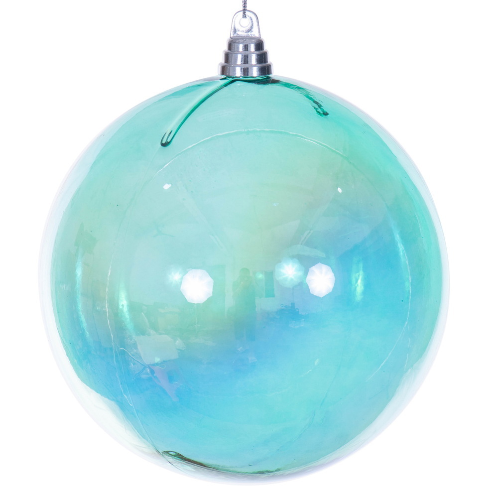 MC250442W 8 in. Teal Iridescent Ball Ornament