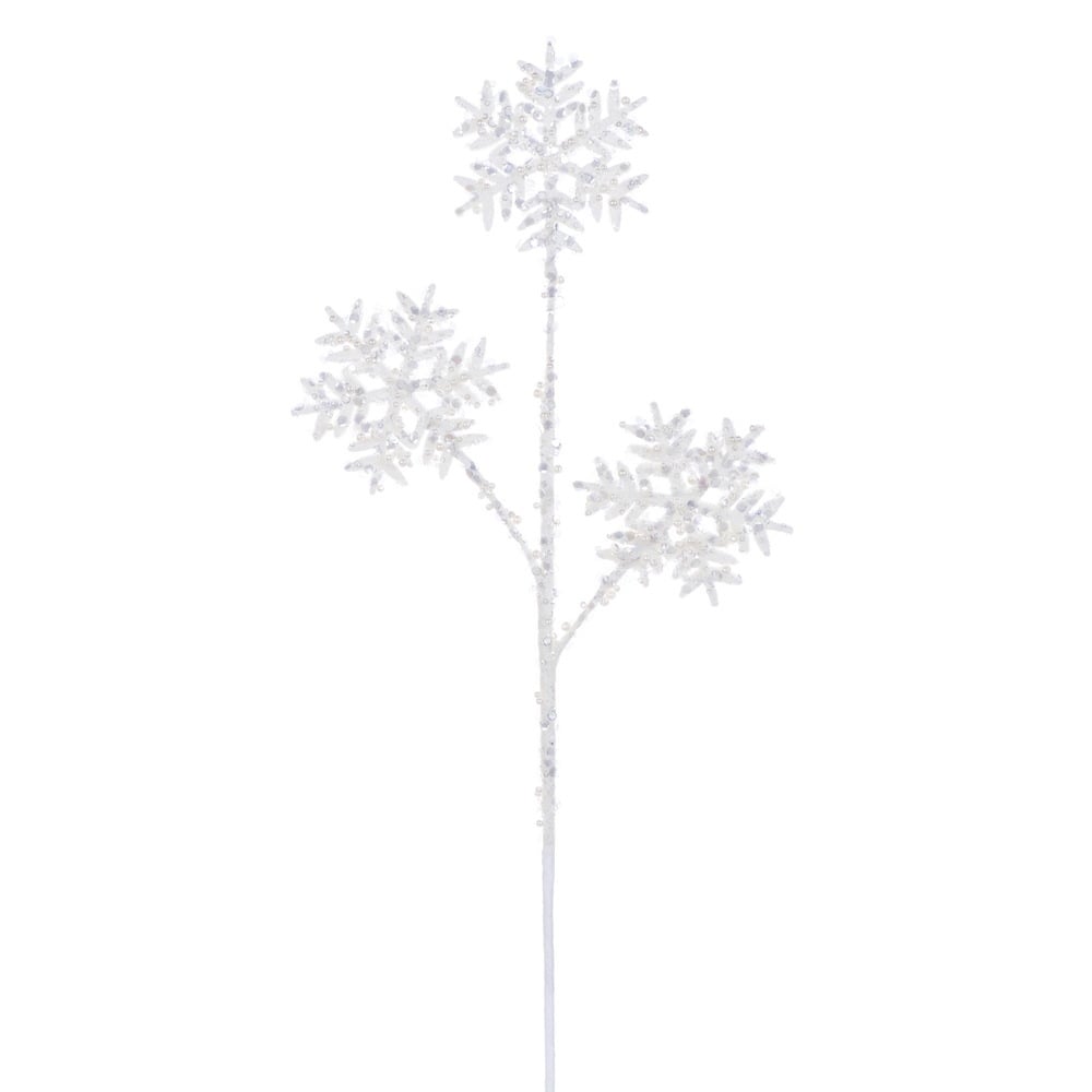 RPQ254711 23 in. White Sequin Snowflake Spray - 2 per Bag