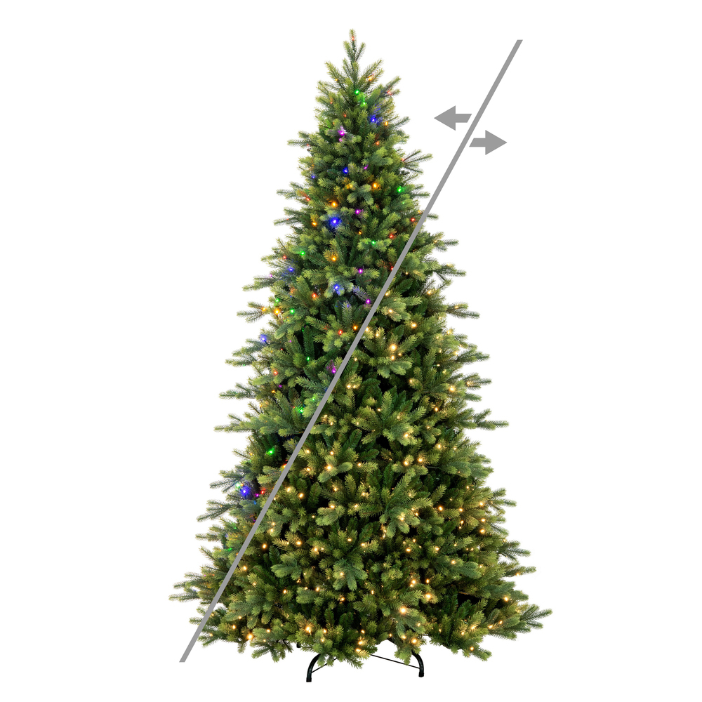 DT214368LEDCC 6.5 ft. x 48 in. Green Jersey Fraser Fir Artificial Pre-Lit Christmas Tree with 500 LED Color Changing - 5 mm