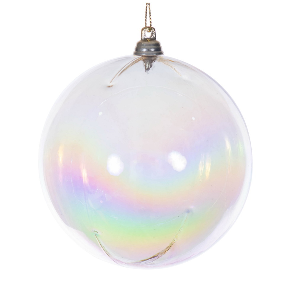 MC250138W 4 in. Champagne Iridescent Ball Ornament - 4 per Bag