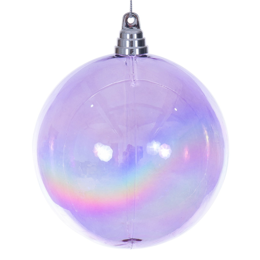 MC250386W 6 in. Lavender Iridescent Ball Ornament - 2 per Bag