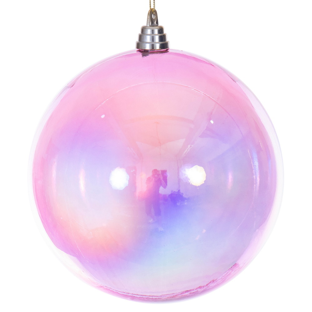 MC250479W 8 in. Pink Iridescent Ball Ornament