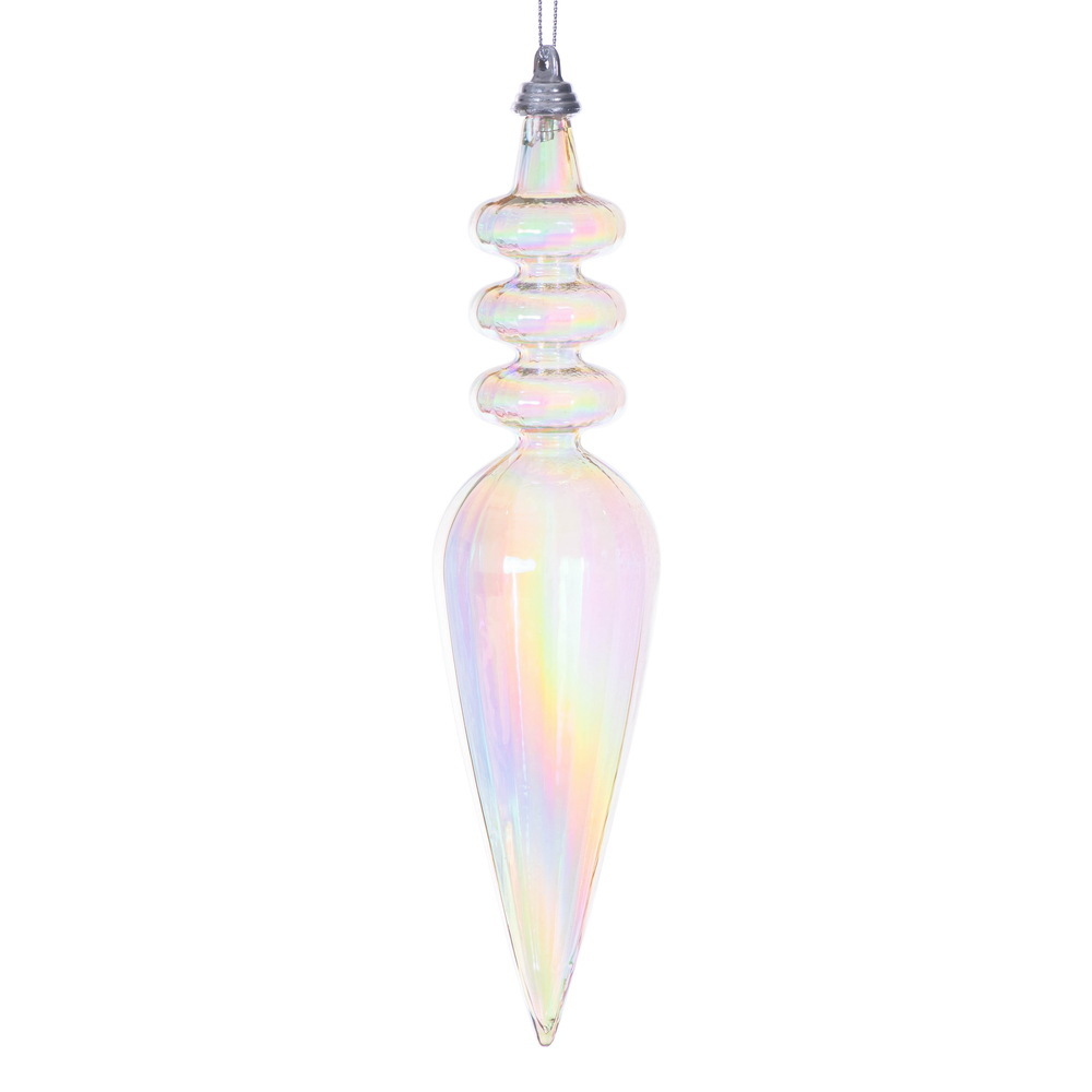 MC252538W 8.5 in. Champagne Iridescent Finial Ornament - 2 per Bag