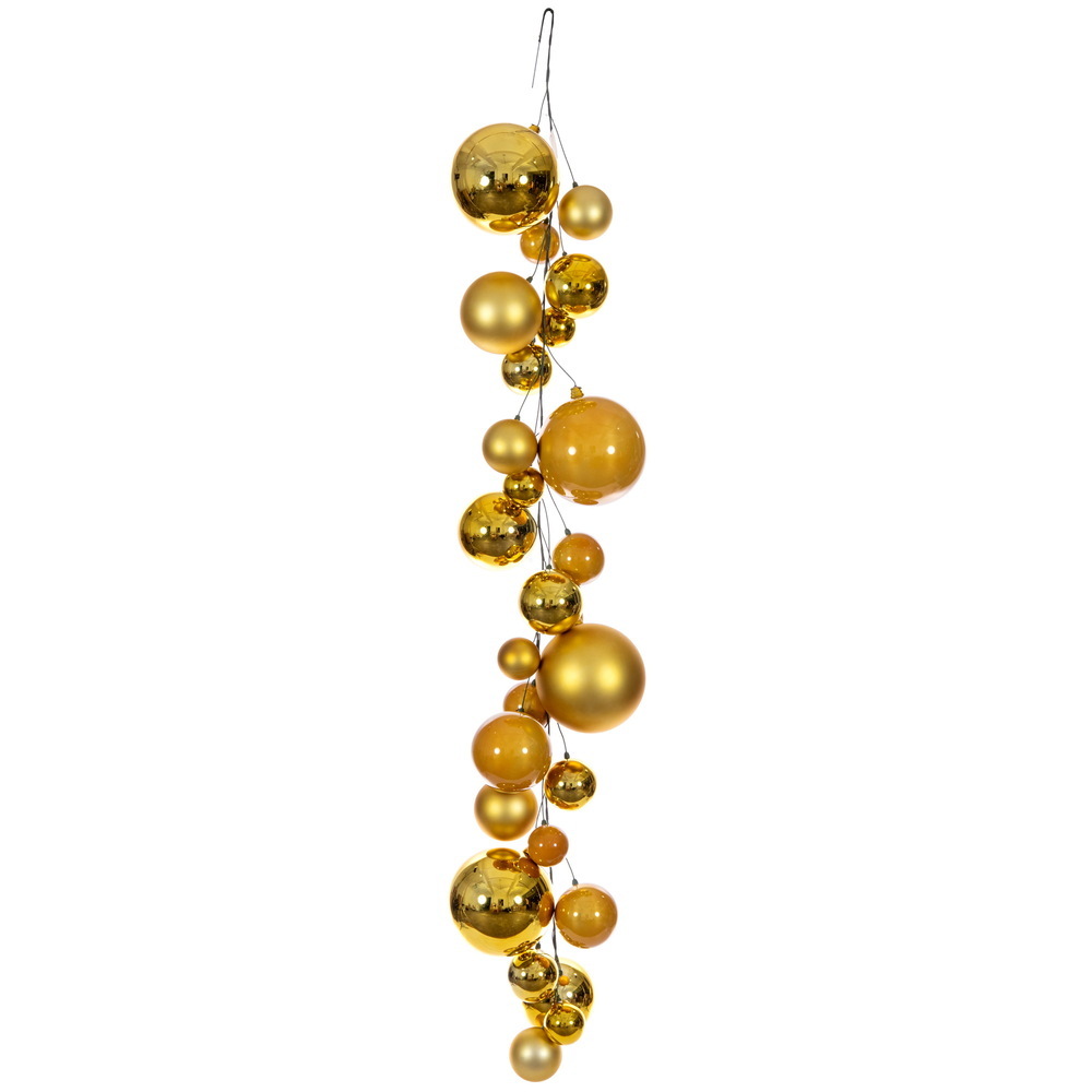 N250708 6 ft. Gold Ball Branch Garland - 4-8 in.