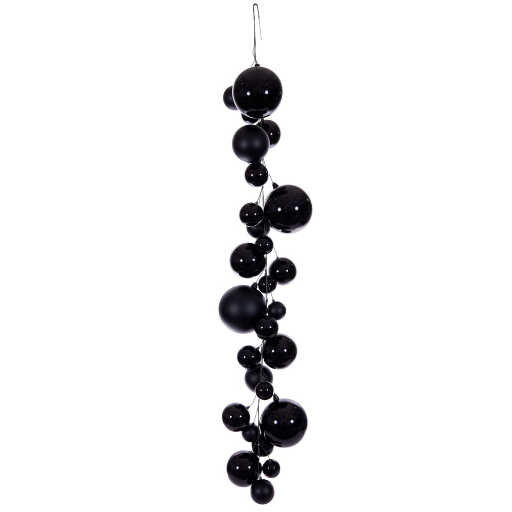 N250717 6 ft. Black Ball Branch Garland - 4-8 in.