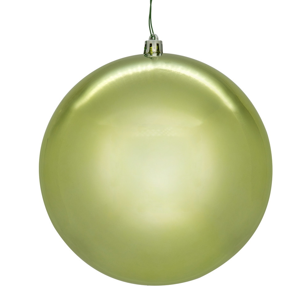 N591054DSVL 4 in. Celadon Shiny Seamless UV Drilled Ball Ornament - 6 per Pack
