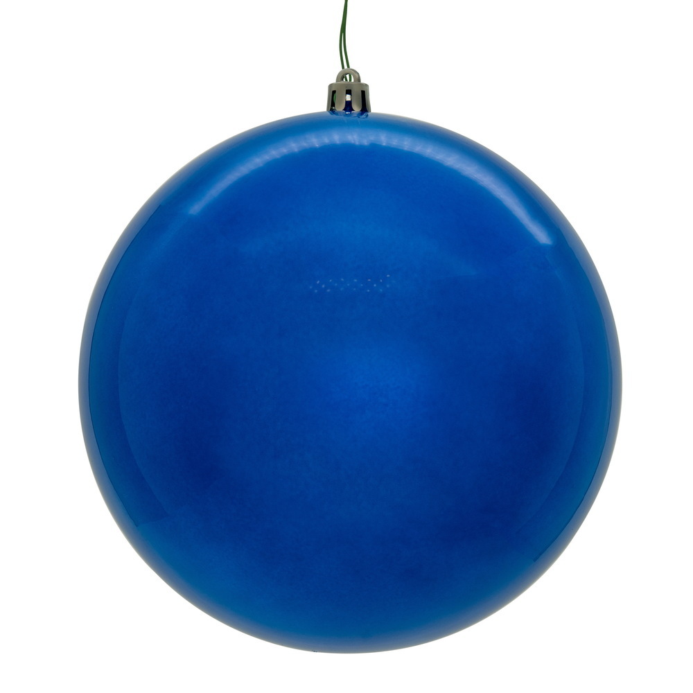 N591202DPVL 4.75 in. Pearl Seamless UV Drill Ball Ornament - Blue - 4 per Box