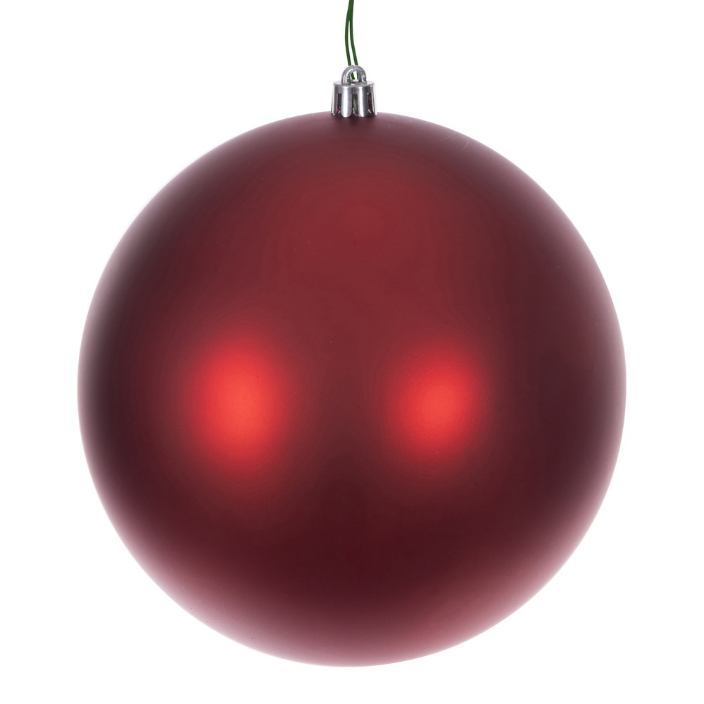 N591203DMVL 4.75 in. Red Matte Seamless UV Drilled Ornament - 4 per Box