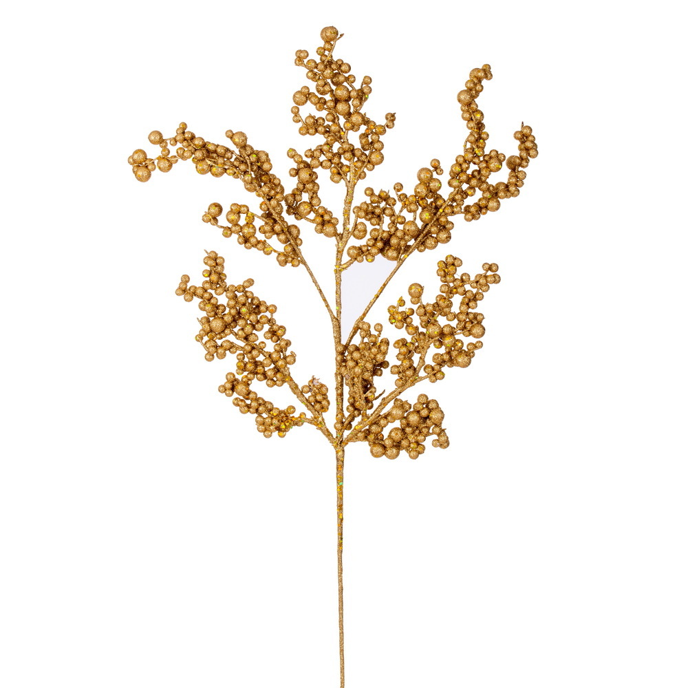 P250508UV 14 in. Gold Glitter UV Berry Pick, 3 per Bag