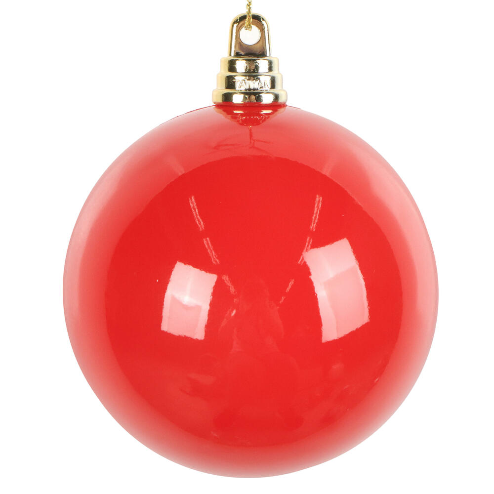 MT250303W 3 in. Red Enamel Ball Ornament - 12 per Bag