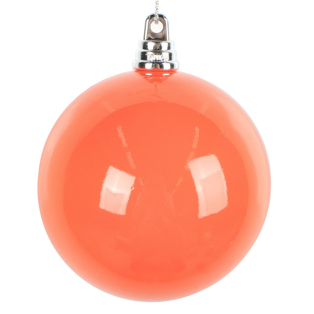 MT250328W 3 in. Enamel Ball Ornament, Orange - 12 per Bag