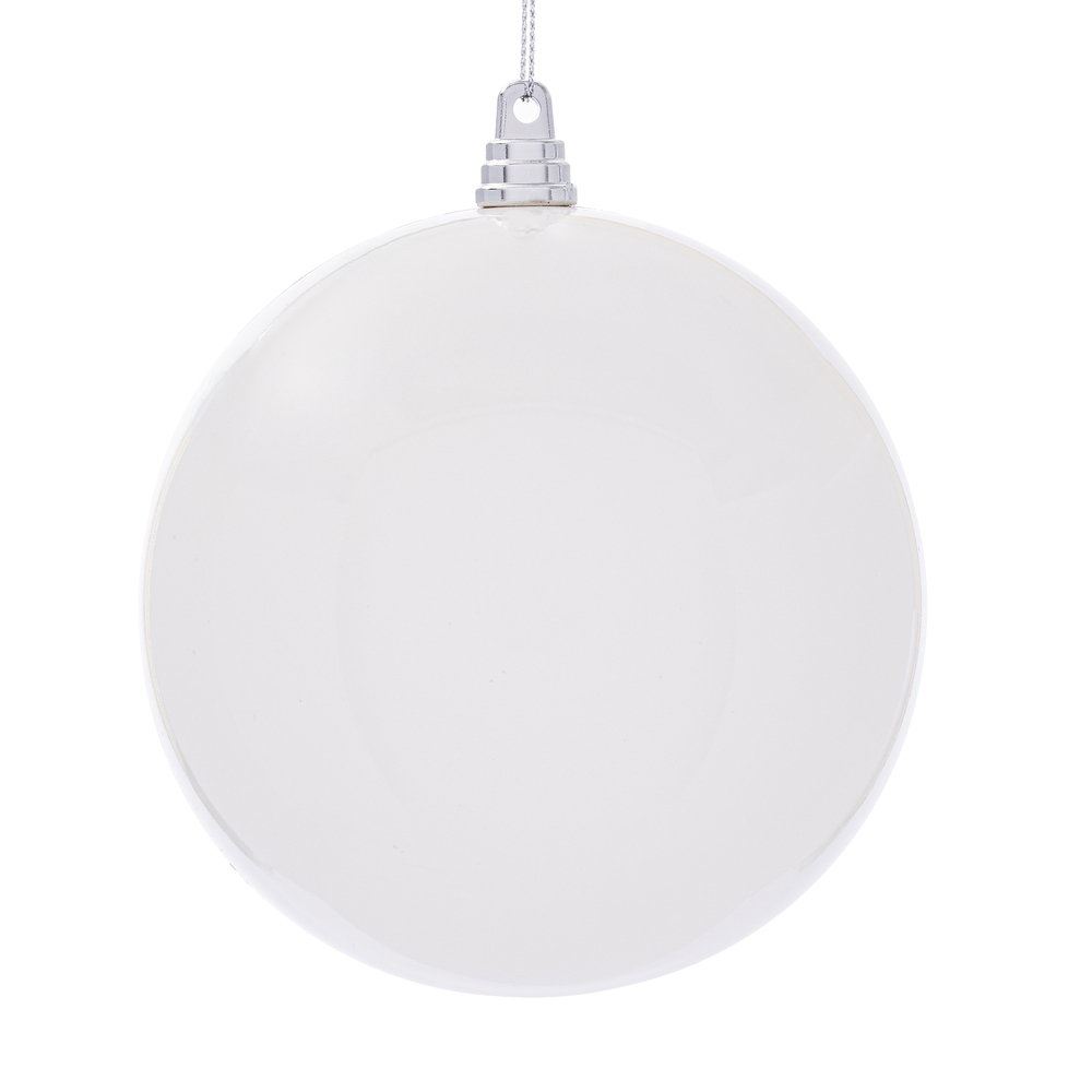 MT250511W 4.75 in. Enamel Ball Ornament, White - 4 per Bag