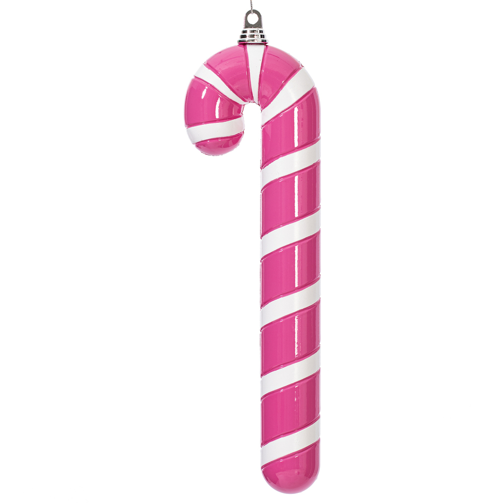 MT251859W 18 in. Hot Pink Enamel Candy Cane Ornament